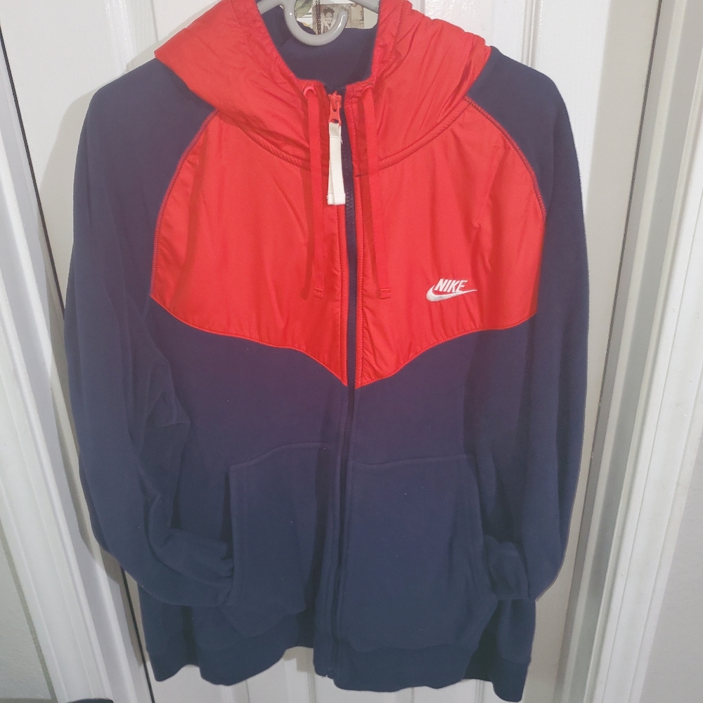Nike Red and Blue Zip-Up Jacket